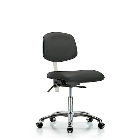 Clean Room Chair Desk Chair, Vin, Chrm, Tilt Cast, Gry, CL100, No Arms, 18