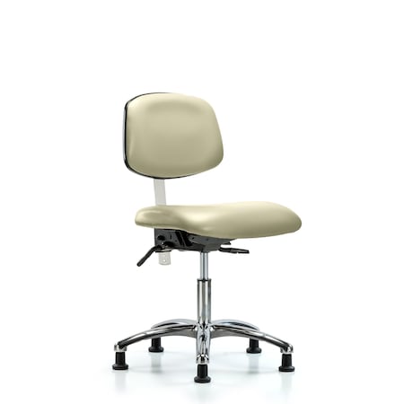 Clean Room Chair Desk Chair, Vin, Chrm, Tilt Glds, Wht, CL100, No Arms, 18