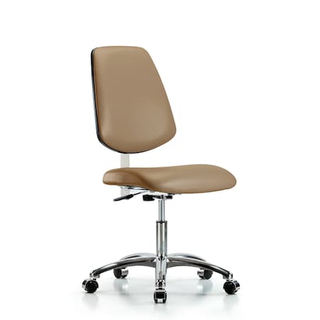 Clean Room Chair Vin Desk Chair, Med, Bk, Taupe, CL100, No Arms, 18