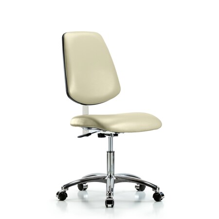 Clean Room Chair Vin Desk Chair, Med, Bk, Cast, Wht, CL100, No Arms, 18