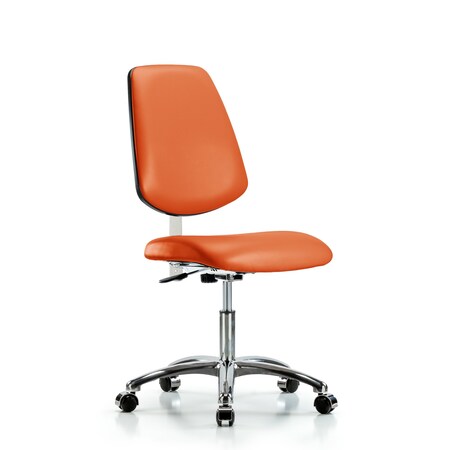 Clean Room Chair Vin Desk Chair, Med, Bk, Orange, CL100, No Arms, 18