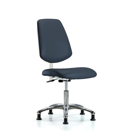 Clean Room Chair Vin Desk Chair, Med, Bk, Gld, Nav, CL100, No Arms, 18