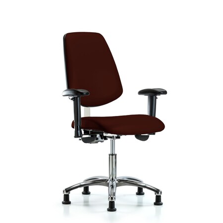Clean Room Chair Vin Desk Chair, Med, Bk, Gld, Burg, CL100, Adjustable Arms, 18