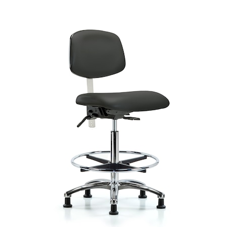 Clean Room Chair Hi Ben Chair, Vin, Chrm, CF, Gld, Gry, CL100, No Arms, 26