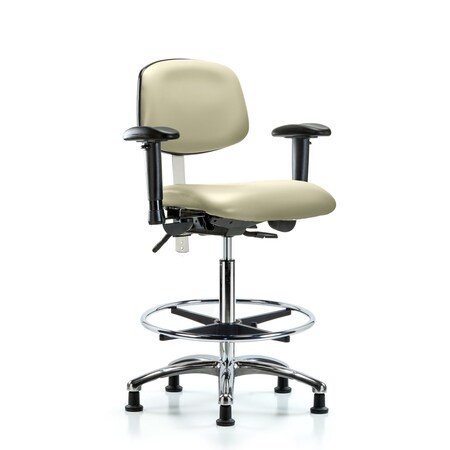 Clean Room Chair Hi Ben Chair, Vin, Chr, AA, CF, Gld, Wht, CL100, Adjustable Arms, 26