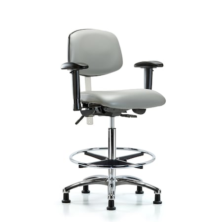 Clean Room Chair Hi Ben Chair, Vin, Chr, AA, CF, Gld, Dov, CL100, Adjustable Arms, 26