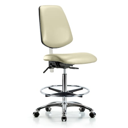 Clean Room Chair Vin Hi Ben Chair, Med, Bk, Wht, CL100, No Arms, 26
