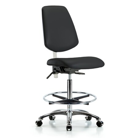 Clean Room Chair Vin Hi Ben Chair, Med, Bk, Blk, CL100, No Arms, 26