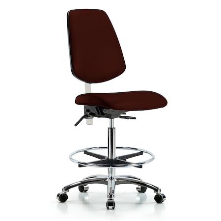 Clean Room Chair Vin Hi Ben Chair, Med, Bk, Burg, CL100, No Arms, 26