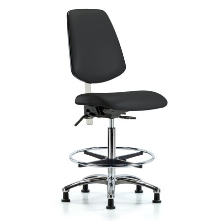 Clean Room Chair Vin Hi Ben Chair, Med, Bk, Gld Blk, CL100, No Arms, 26