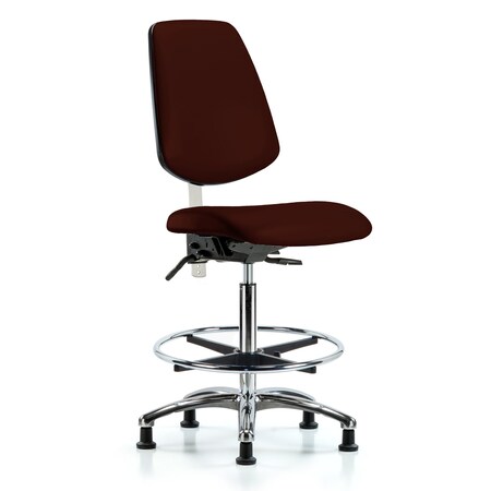 Clean Room Chair Vin Hi Ben Chair, Med, Bk, Burg, CL100, No Arms, 26