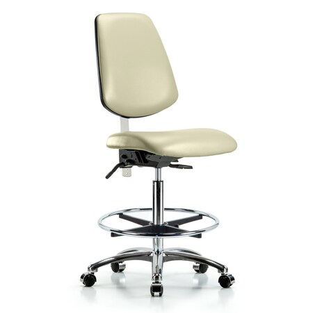 Clean Room Chair Vin Hi Ben Chair, Med, Bk, Wht, CL100, No Arms, 26
