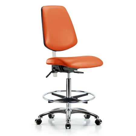 Clean Room Chair Vin Hi Ben Chair, Med, Bk, Orange, CL100, No Arms, 26