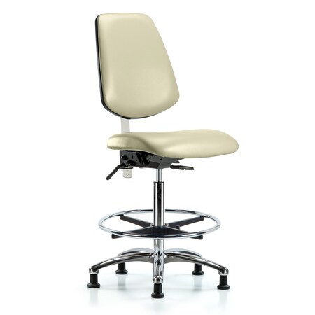 Clean Room Chair Vin Hi Ben Chair, Med, Bk, Gld Wht, CL100, No Arms, 26