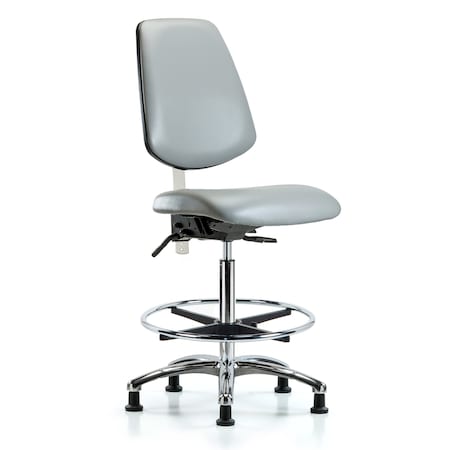 Clean Room Chair Vin Hi Ben Chair, Med, Bk, Gld Dov, CL100, No Arms, 26