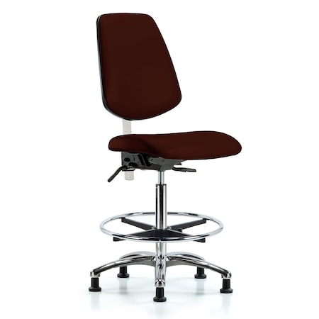 Clean Room Chair Vin Hi Ben Chair, Med, Bk, Burg, CL100, No Arms, 26