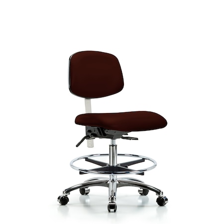 Clean Room Chair Med Ben Chair, Vin, Chr, CF, Cast, Burg, CL100, No Arms, 22