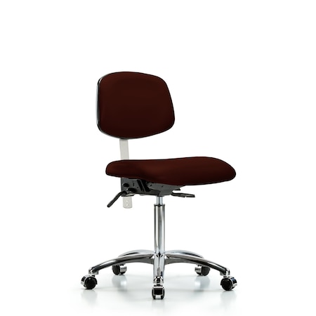 Clean Room Chair Med Ben Chair, Vin, Chrm, Cast, Burg, CL100, No Arms, 22