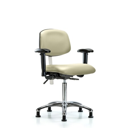 Clean Room Chair Med Ben Chair, Vin, Chrm, AA, Glds, Wht, CL100, Adjustable Arms, 22