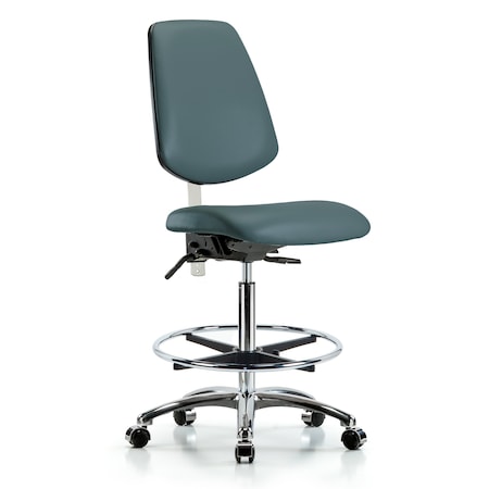 Clean Room Chair Vin Med Ben Chair, Med, Bk, Blu, CL100, No Arms, 22
