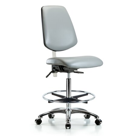 Clean Room Chair Vin Med Ben Chair, Med, Bk, Dov, CL100, No Arms, 22