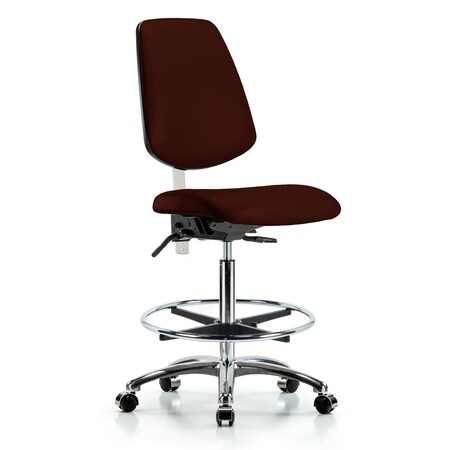 Clean Room Chair Vin Med Ben Chair, Med, Bk, Burg, CL100, No Arms, 22