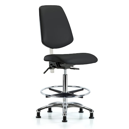 Clean Room Chair Vin Med Ben Chair, Med, Bk, Blk, CL100, No Arms, 22