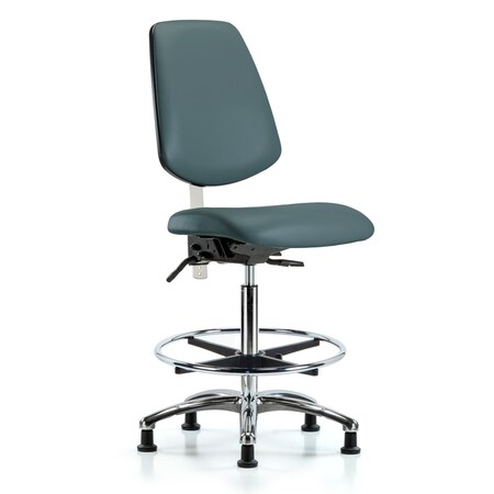 Clean Room Chair Vin Med Ben Chair, Med, Bk, Blu, CL100, No Arms, 22