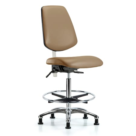 Clean Room Chair Vin Med Ben Chair, Med, Bk, Taupe, CL100, No Arms, 22
