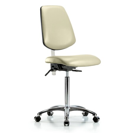 Clean Room Chair Vin Med Ben Chair, Med, Bk, Wht, CL100, No Arms, 22