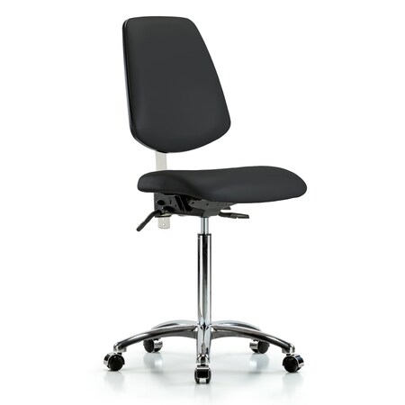 Clean Room Chair Vin Med Ben Chair, Med, Bk, Blk, CL100, No Arms, 22