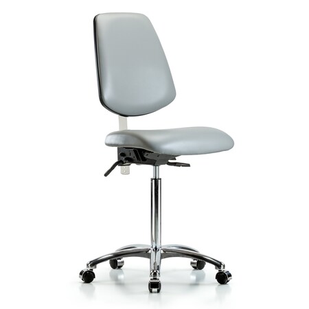 Clean Room Chair Vin Med Ben Chair, Med, Bk, Dov, CL100, No Arms, 22