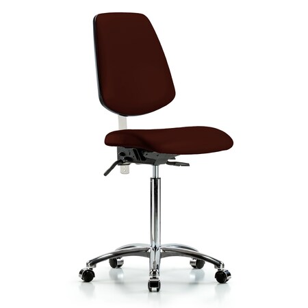 Clean Room Chair Vin Med Ben Chair, Med, Bk, Burg, CL100, No Arms, 22