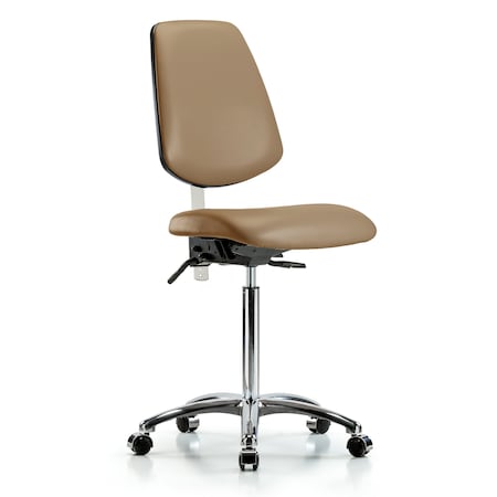 Clean Room Chair Vin Med Ben Chair, Med, Bk, Taupe, CL100, No Arms, 22