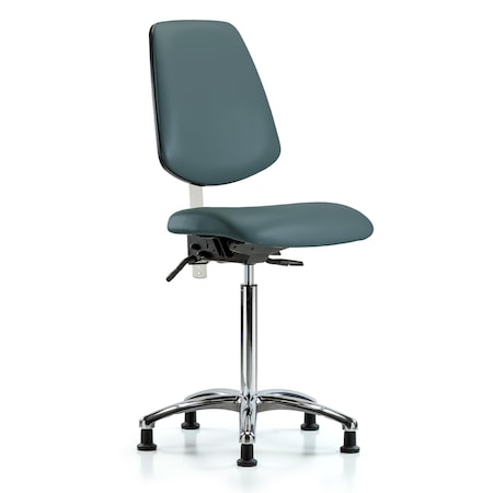 Clean Room Chair Vin Med Ben Chair, Med, Bk, Blu, CL100, No Arms, 22