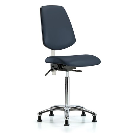 Clean Room Chair Vin Med Ben Chair, Med, Bk, Nav, CL100, No Arms, 22