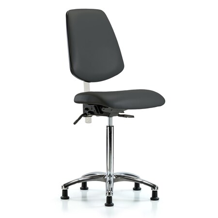 Clean Room Chair Vin Med Ben Chair, Med, Bk, Gry, CL100, No Arms, 22