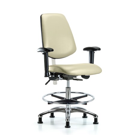 Clean Room Chair Vin Med Ben Chair, Med, Bk, Wht, CL100, Adjustable Arms, 22