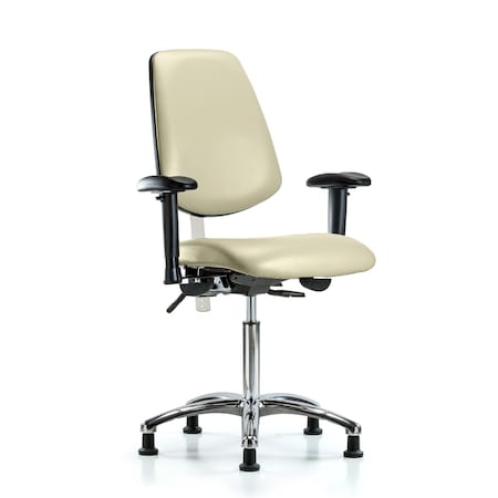 Clean Room Chair Vin Med Ben Chair, Med, Bk, Wht, CL100, Adjustable Arms, 22