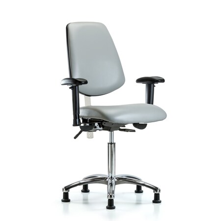 Clean Room Chair Vin Med Ben Chair, Med, Bk, Dov, CL100, Adjustable Arms, 22