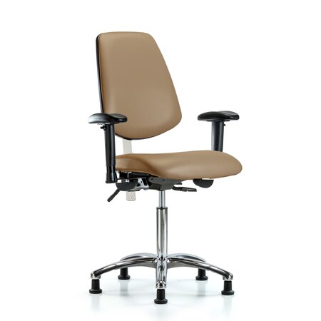 Clean Room Chair Vin Med Ben Chair, Med, Bk, Taupe, CL100, Adjustable Arms, 22
