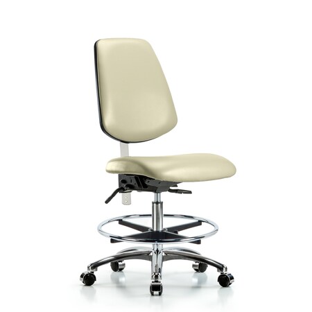 Clean Room Chair Vin Med Ben Chair, Med, Bk, Wht, CL100, No Arms, 22