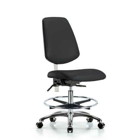 Clean Room Chair Vin Med Ben Chair, Med, Bk, Blk, CL100, No Arms, 22