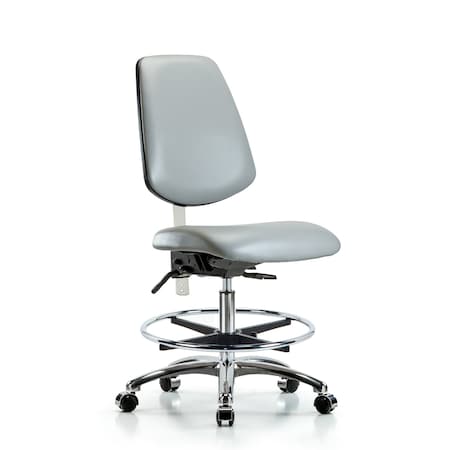 Clean Room Chair Vin Med Ben Chair, Med, Bk, Dov, CL100, No Arms, 22