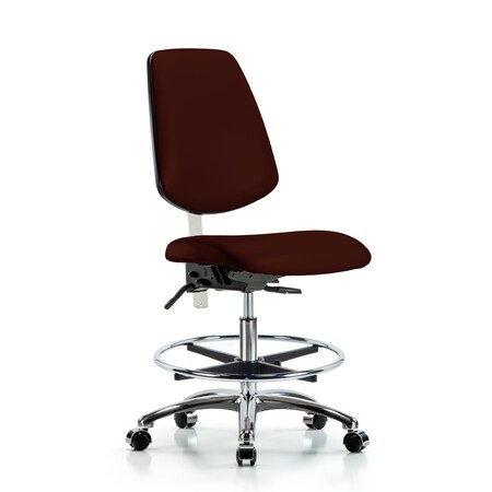 Clean Room Chair Vin Med Ben Chair, Med, Bk, Burg, CL100, No Arms, 22