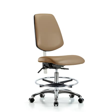Clean Room Chair Vin Med Ben Chair, Med, Bk, Taupe, CL100, No Arms, 22