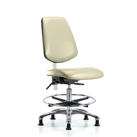 Clean Room Chair Vin Med Ben Chair, Med, Bk, Wht, CL100, No Arms, 22