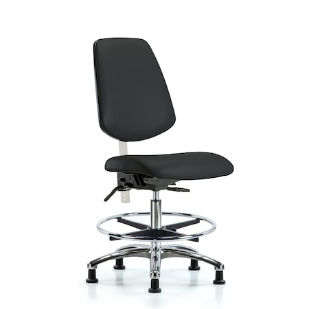Clean Room Chair Vin Med Ben Chair, Med, Bk, Blk, CL100, No Arms, 22