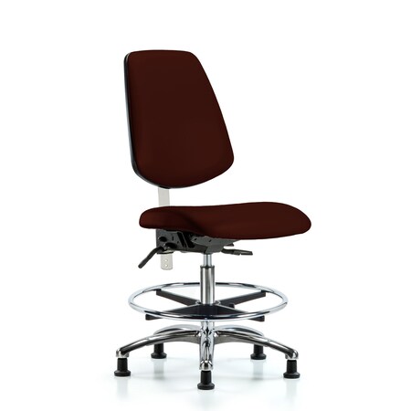 Clean Room Chair Vin Med Ben Chair, Med, Bk, Burg, CL100, No Arms, 22