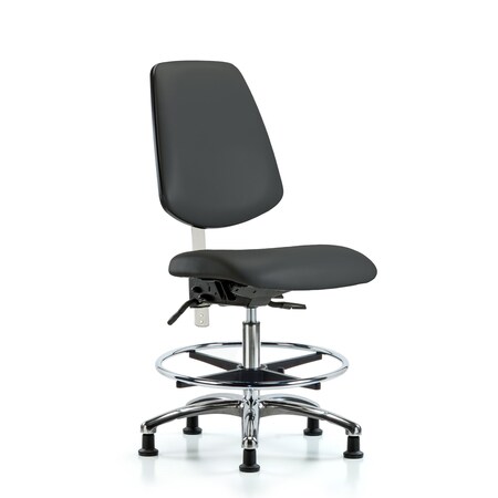 Clean Room Chair Vin Med Ben Chair, Med, Bk, Gry, CL100, No Arms, 22